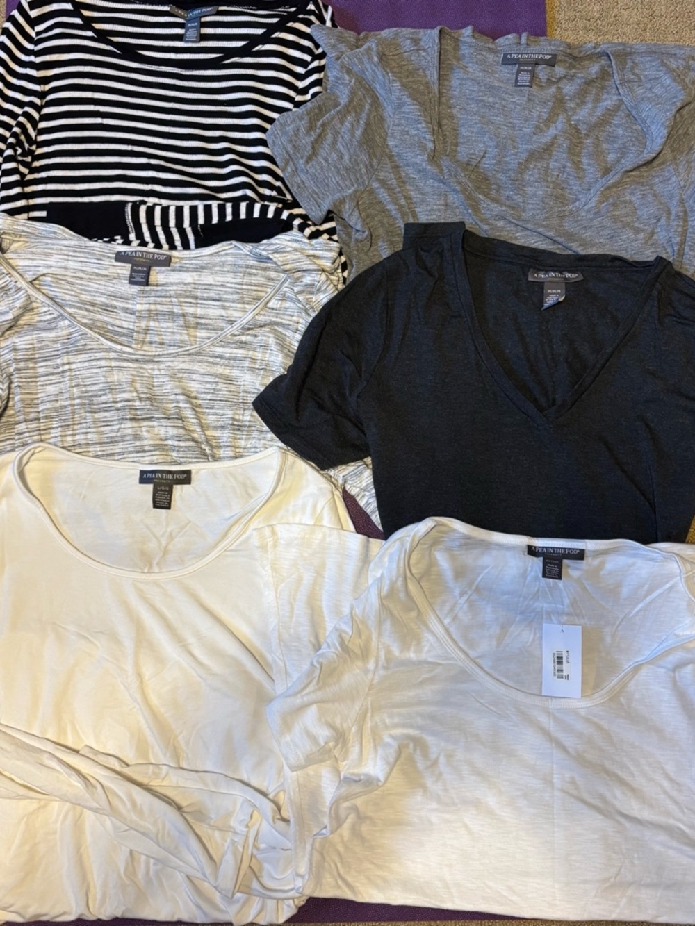 Lot of 6 A Pea in the Pod Luxe Maternity T-Shirts